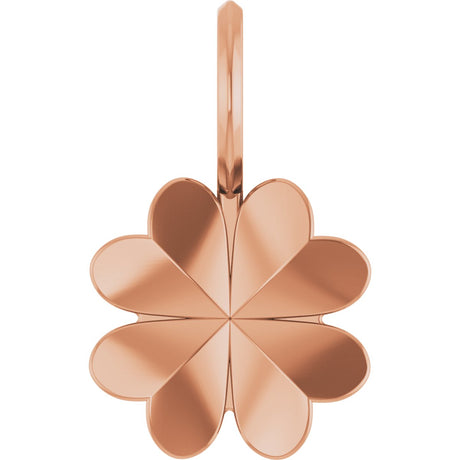 14K Gold Four-Leaf Clover Pendant – 17.48x10.74mm - Rose Gold