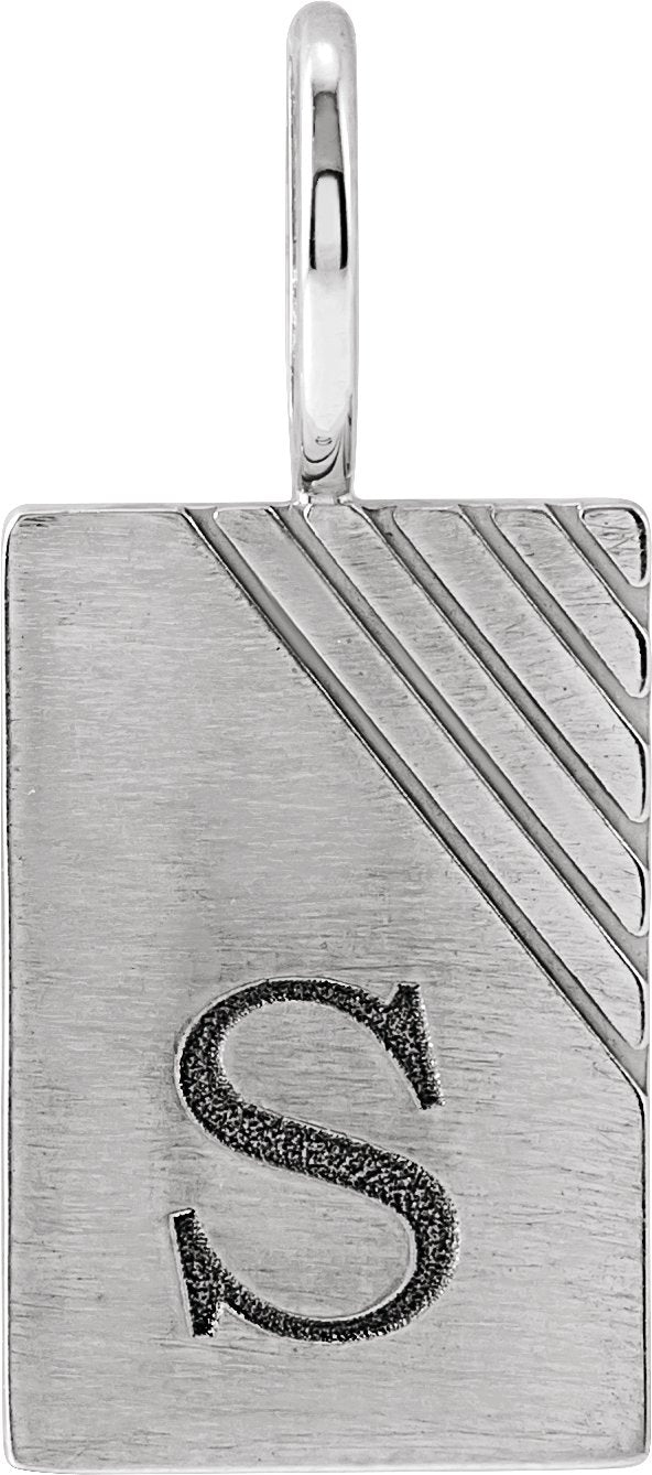 14K Gold Engravable Dog Tag Pendant – 22.63x10mm - White Gold - view 3