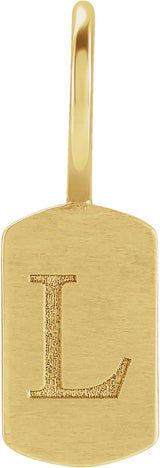 10K Gold Engravable Dog Tag Pendant - Yellow Gold - view 4