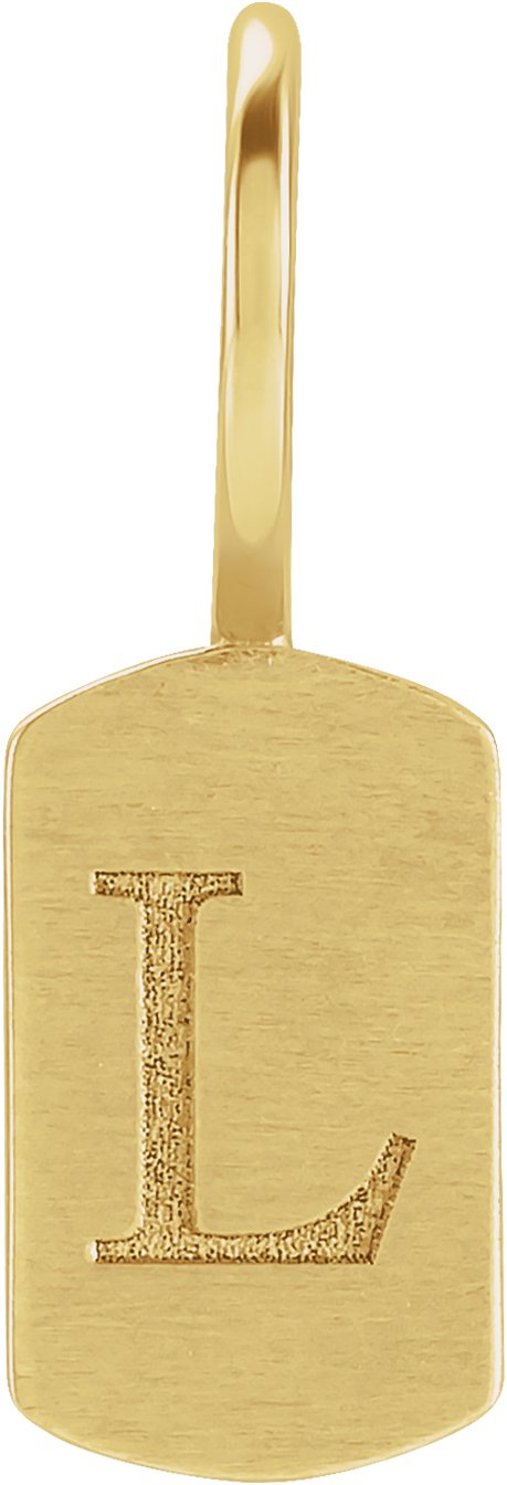 10K Gold Engravable Dog Tag Pendant - Yellow Gold - view 4