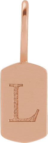 14K Gold Engravable Dog Tag Pendant - Rose Gold - view 4
