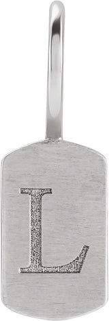 10K Gold Engravable Dog Tag Pendant - White Gold - view 4