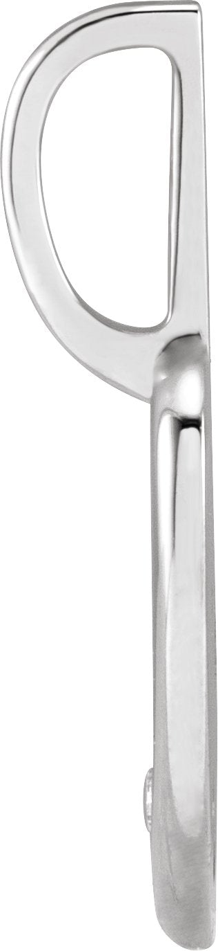 14K Gold Round Natural Diamond Engravable Accented Heart Pendant - White Gold - view 6