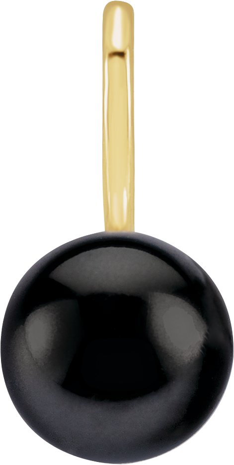14K Gold Cultured Black Akoya Pearl Pearl Solitaire Pendant - Yellow Gold