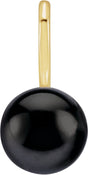 14K Gold Cultured Black Akoya Pearl Pearl Solitaire Pendant - Yellow Gold