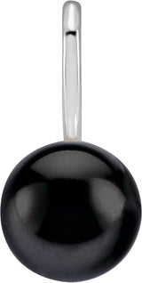 14K Gold Cultured Black Akoya Pearl Pearl Solitaire Pendant - White Gold