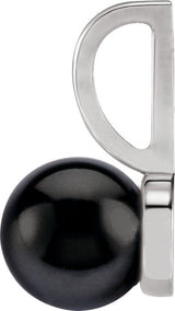 14K Gold Cultured Black Akoya Pearl Pearl Solitaire Pendant - White Gold - view 2