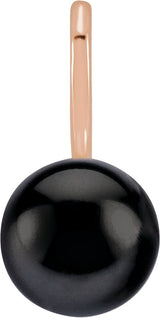 14K Gold Cultured Black Akoya Pearl Pearl Solitaire Pendant - Rose Gold