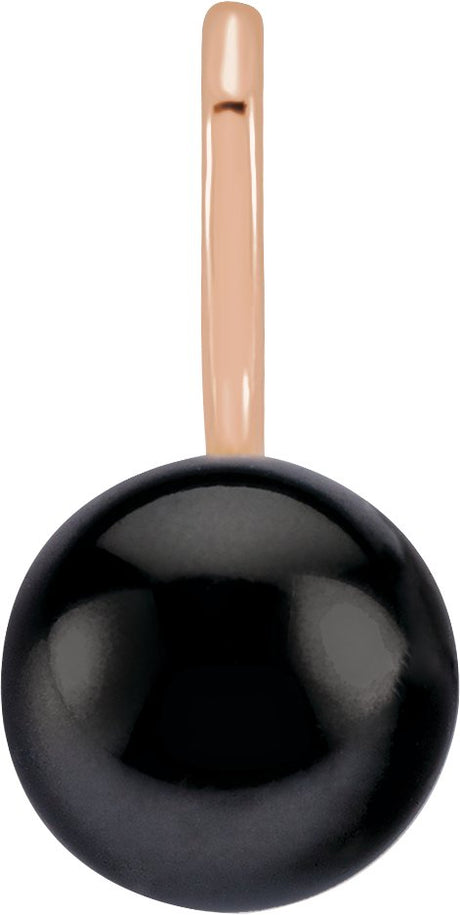 14K Gold Cultured Black Akoya Pearl Pearl Solitaire Pendant - Rose Gold