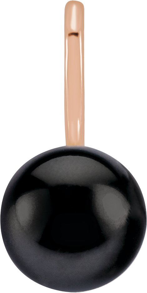 14K Gold Cultured Black Akoya Pearl Pearl Solitaire Pendant - Rose Gold