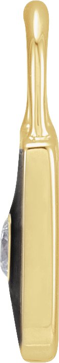 14K Gold Accented Enamel Lock Pendant - Yellow Gold - view 6