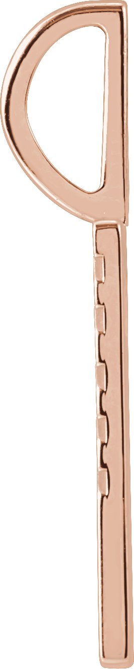 14K Gold Engravable Dog Tag Pendant – 22.63x10mm - Rose Gold - view 2