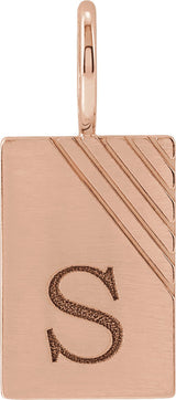 14K Gold Engravable Dog Tag Pendant – 22.63x10mm - Rose Gold - view 3