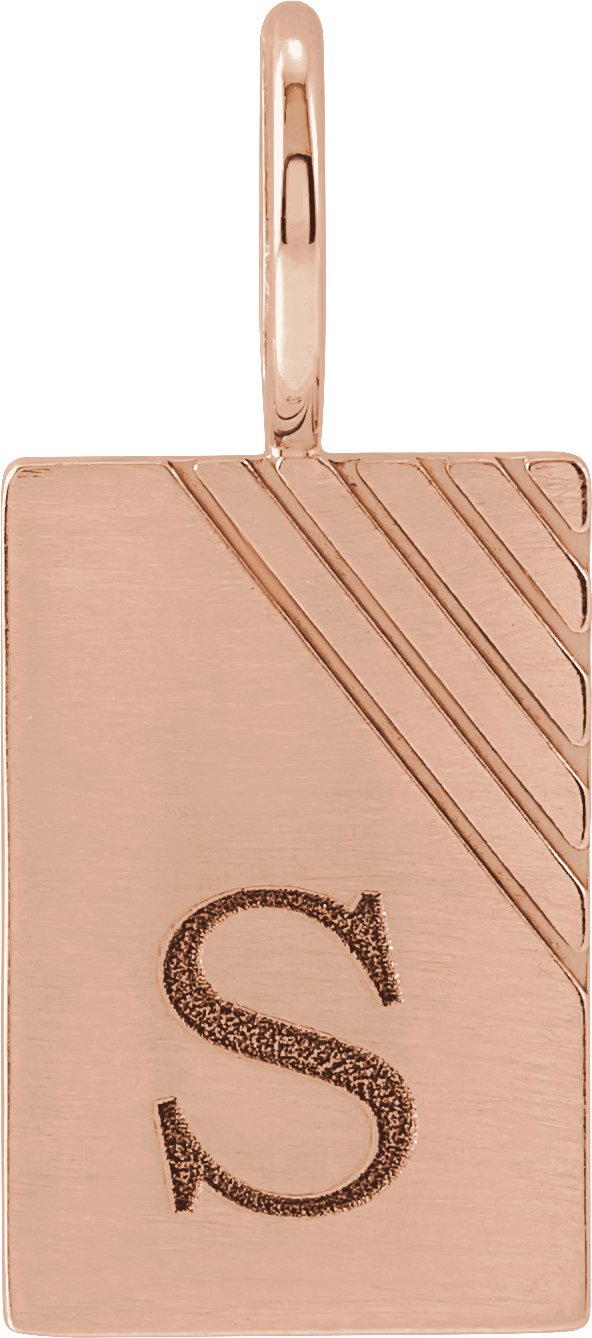 14K Gold Engravable Dog Tag Pendant – 22.63x10mm - Rose Gold - view 3