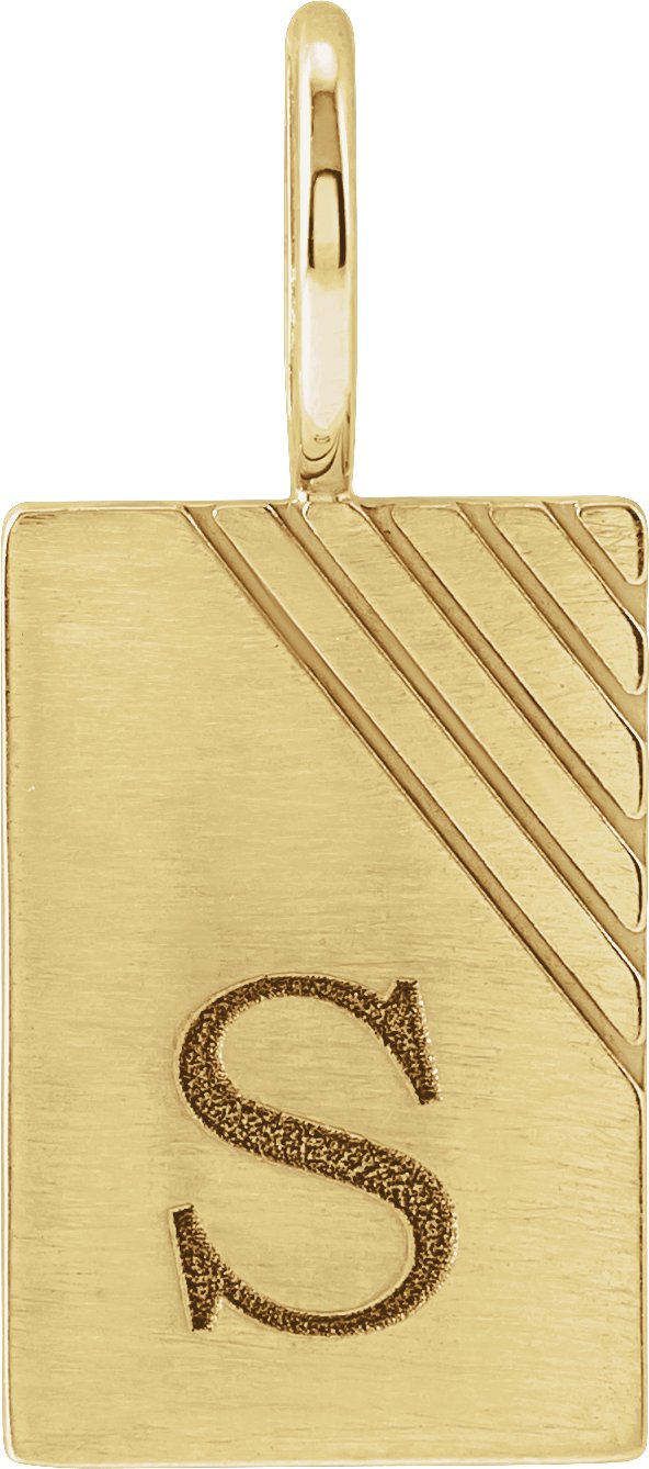 14K Gold Engravable Dog Tag Pendant – 22.63x10mm - Yellow Gold - view 3