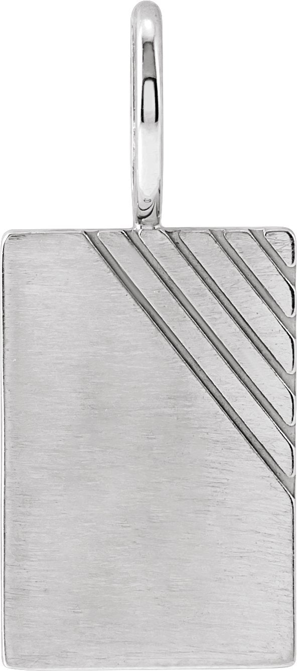 Platinum Engravable Dog Tag Pendant – 22.63x10mm