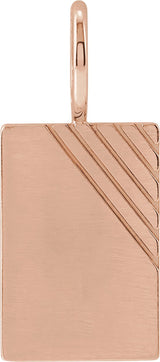 14K Gold Engravable Dog Tag Pendant – 22.63x10mm - Rose Gold