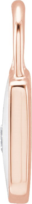 14K Gold Accented Enamel Lock Pendant - Rose Gold - view 6