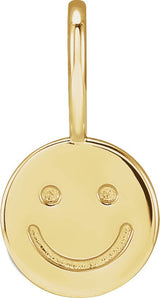 14K Gold Smiley Face Pendant - Yellow Gold - view 4