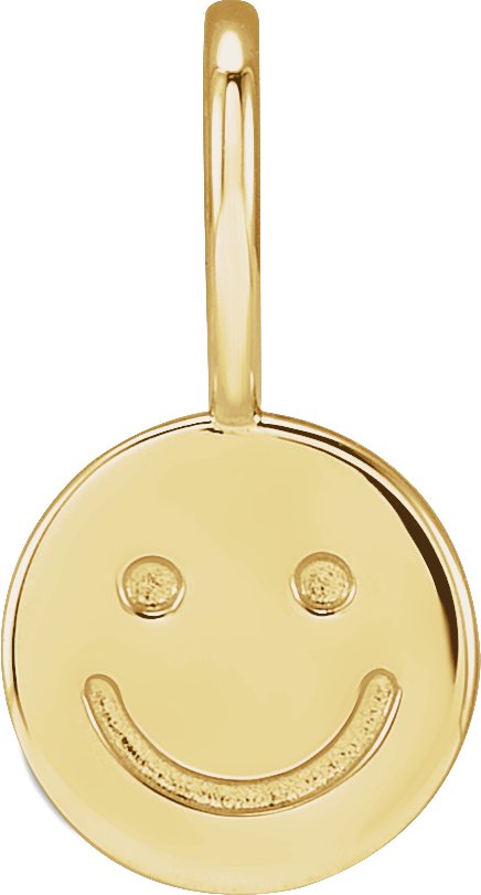 14K Gold Smiley Face Pendant - Yellow Gold - view 4