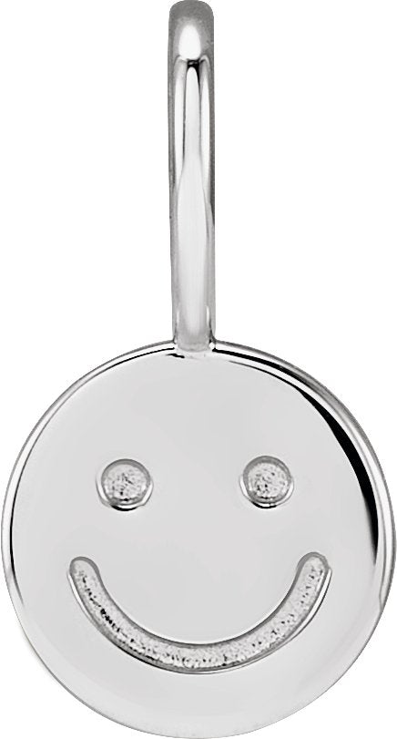 Platinum Smiley Face Pendant - view 4