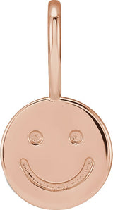 14K Gold Smiley Face Pendant - Rose Gold - view 4