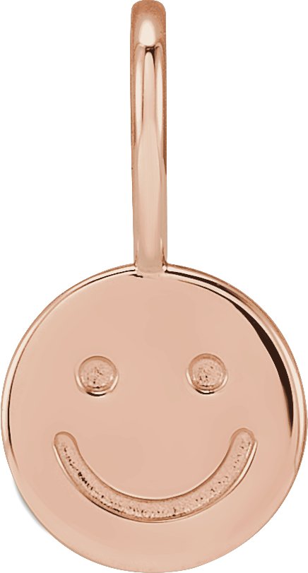 14K Gold Smiley Face Pendant - Rose Gold - view 4