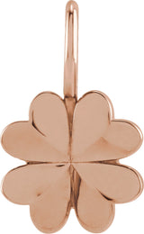 14K Gold Four-Leaf Clover Pendant – 17.48x10.74mm - Rose Gold - view 4