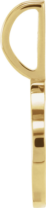 14K Gold Round Natural Diamond Engraved Paw Print Pendant - Yellow Gold - view 5