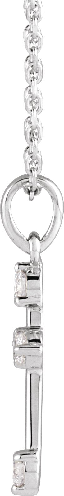14K Gold Round Natural Diamond Cross Necklace or Pendant – up to 0.07 CTW - White Gold - view 4