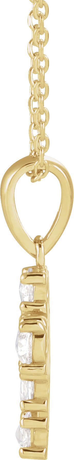 14K Gold Round Natural Diamond Rose-Cut Cross Necklace or Pendant - Yellow Gold - view 4