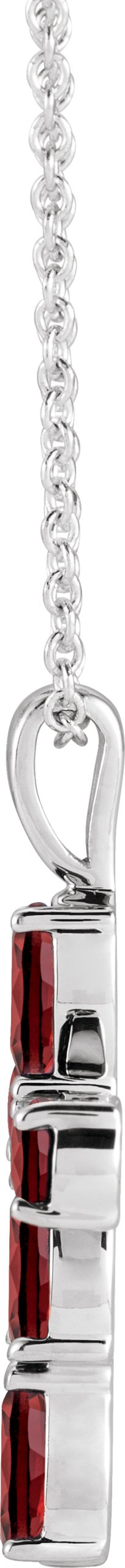 Platinum Pear Natural Mozambique Garnet Cross Necklace or Pendant - view 8