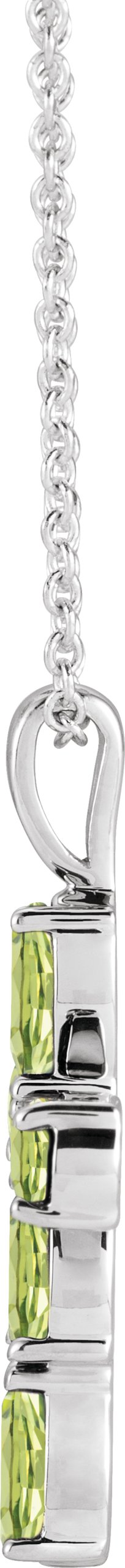 Platinum Pear Natural Peridot Cross Necklace or Pendant - view 8