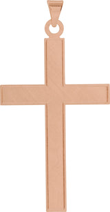 14K Gold Cross Necklace or Pendant III - Rose Gold