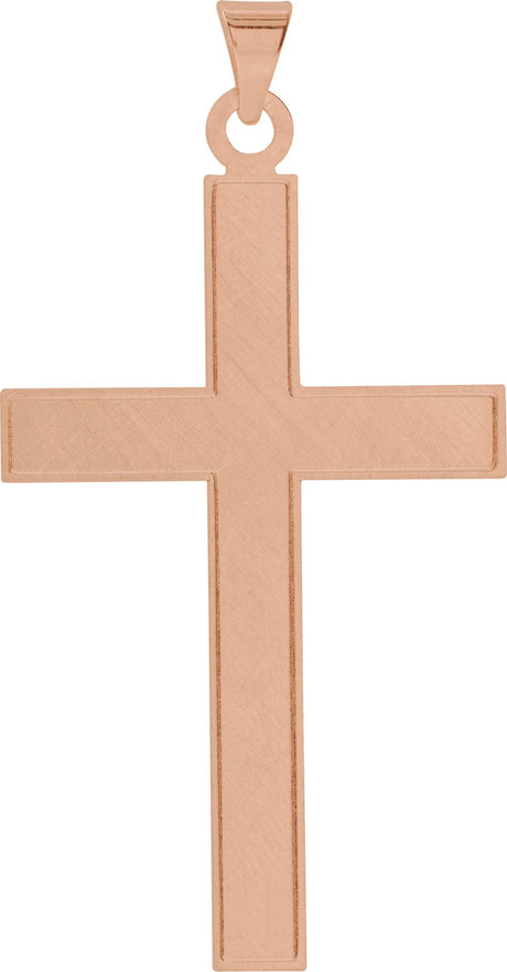 14K Gold Cross Necklace or Pendant III - Rose Gold