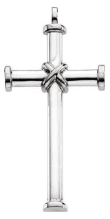 14K Gold Cross Pendant – 51x26.25mm - White Gold