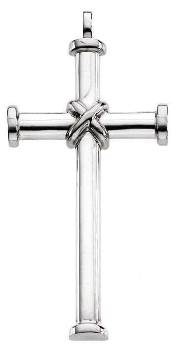 14K Gold Cross Pendant – 51x26.25mm - White Gold