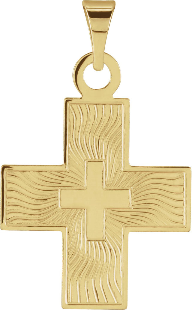 14K Gold Greek Cross Pendant II - Yellow Gold