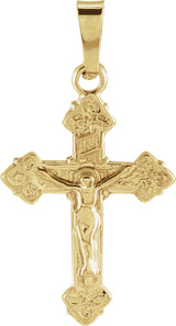 14K Gold Youth Crucifix Pendant – 18x13mm
