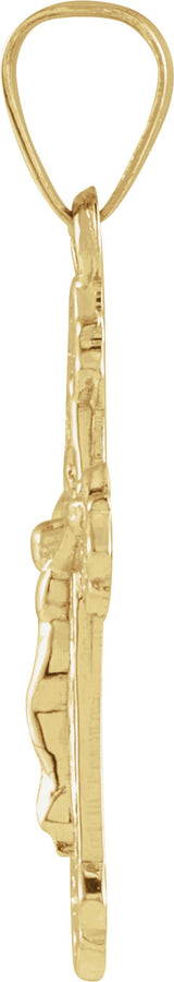 14K Gold Youth Crucifix Pendant – 18x13mm - view 2