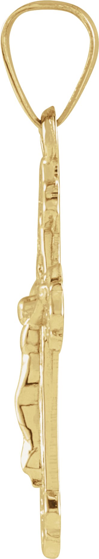 14K Gold Youth Crucifix Pendant – 18x13mm - view 2