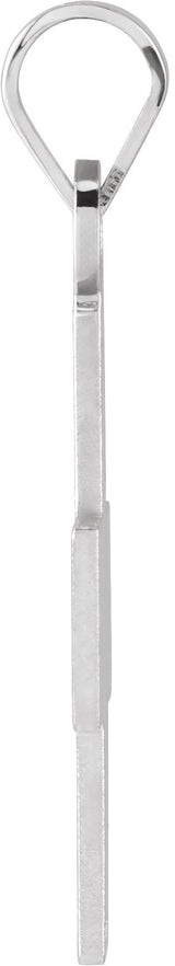 14K Gold Greek Cross Pendant II - White Gold - view 2
