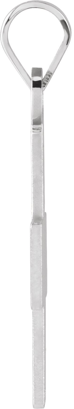 14K Gold Greek Cross Pendant II - White Gold - view 2