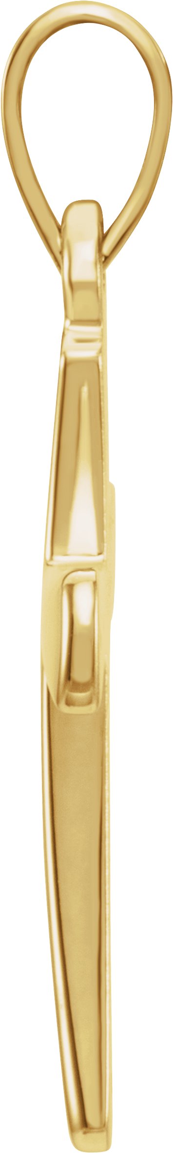 18K Gold Cross Necklace or Pendant – 21x14mm - view 2