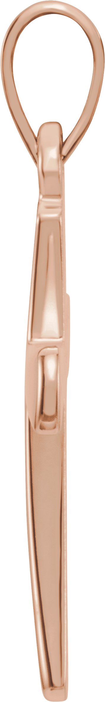 14K Gold Cross Necklace or Pendant – 16.11x8.04mm - Rose Gold - view 2