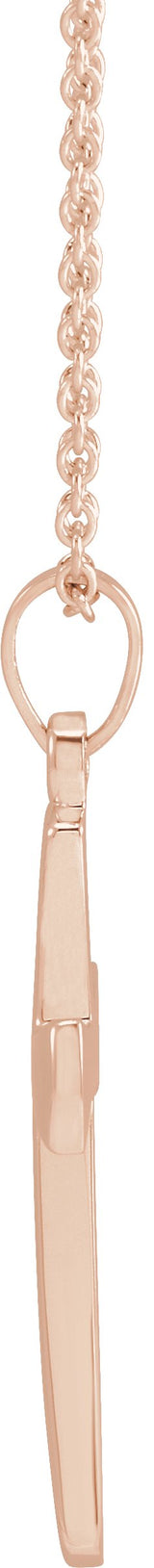 14K Gold Cross Necklace or Pendant – 16.11x8.04mm - Rose Gold - view 2