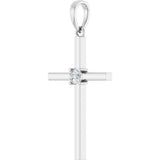 Platinum Round Natural Diamond Cross Necklace or Pendant – up to 0.015 CTW - view 6