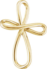 14K Gold Infinity-Inspired Cross Pendant - Yellow Gold