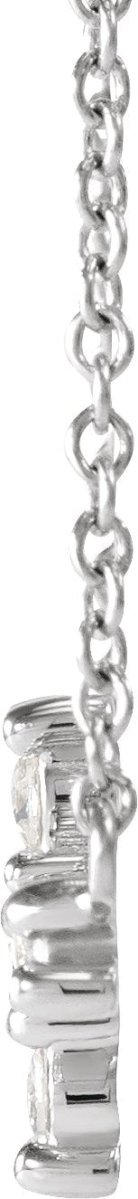 Platinum Round Natural Diamond Sideways Cross Necklace – 1/8 CTW - view 6