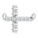 14K Gold Round Natural Diamond Sideways Cross Necklace – 23.23x15mm - White Gold - view 5